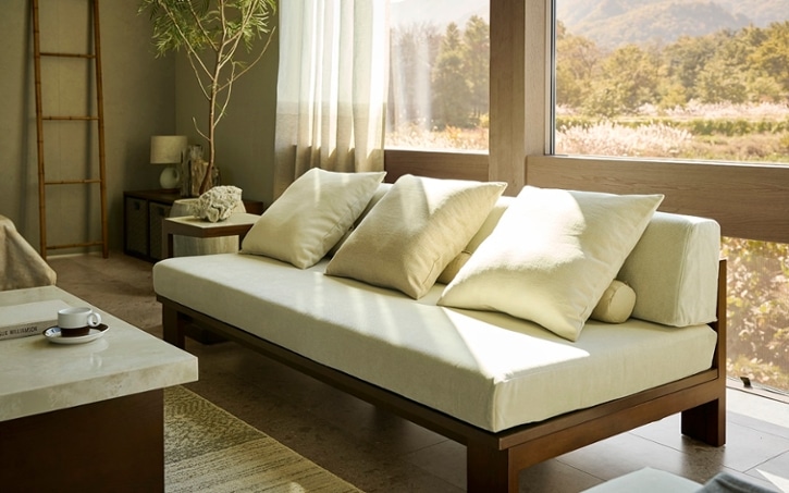 送料無料【新品】ワイド 座面が広い アームレスソファ アウトレット